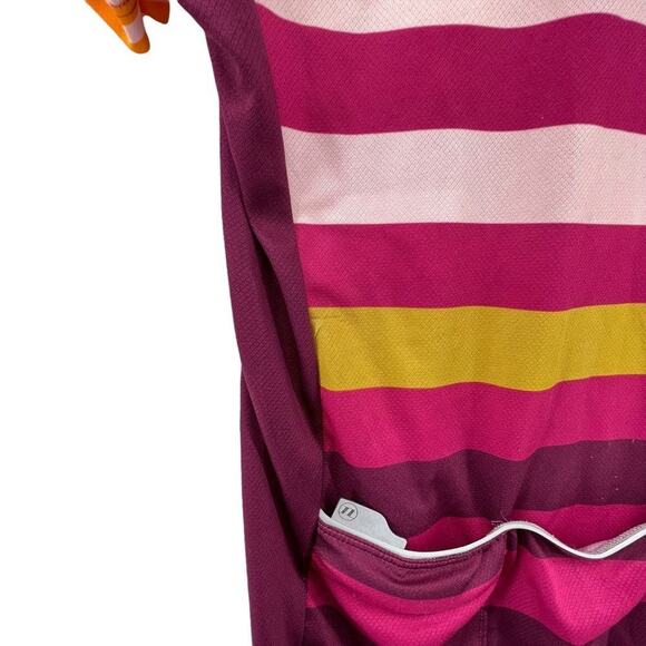 Novara Size Small Cycling Top Shirt Quarter Zip Back Pockets Biking Pink Orange - Picture 6 of 6